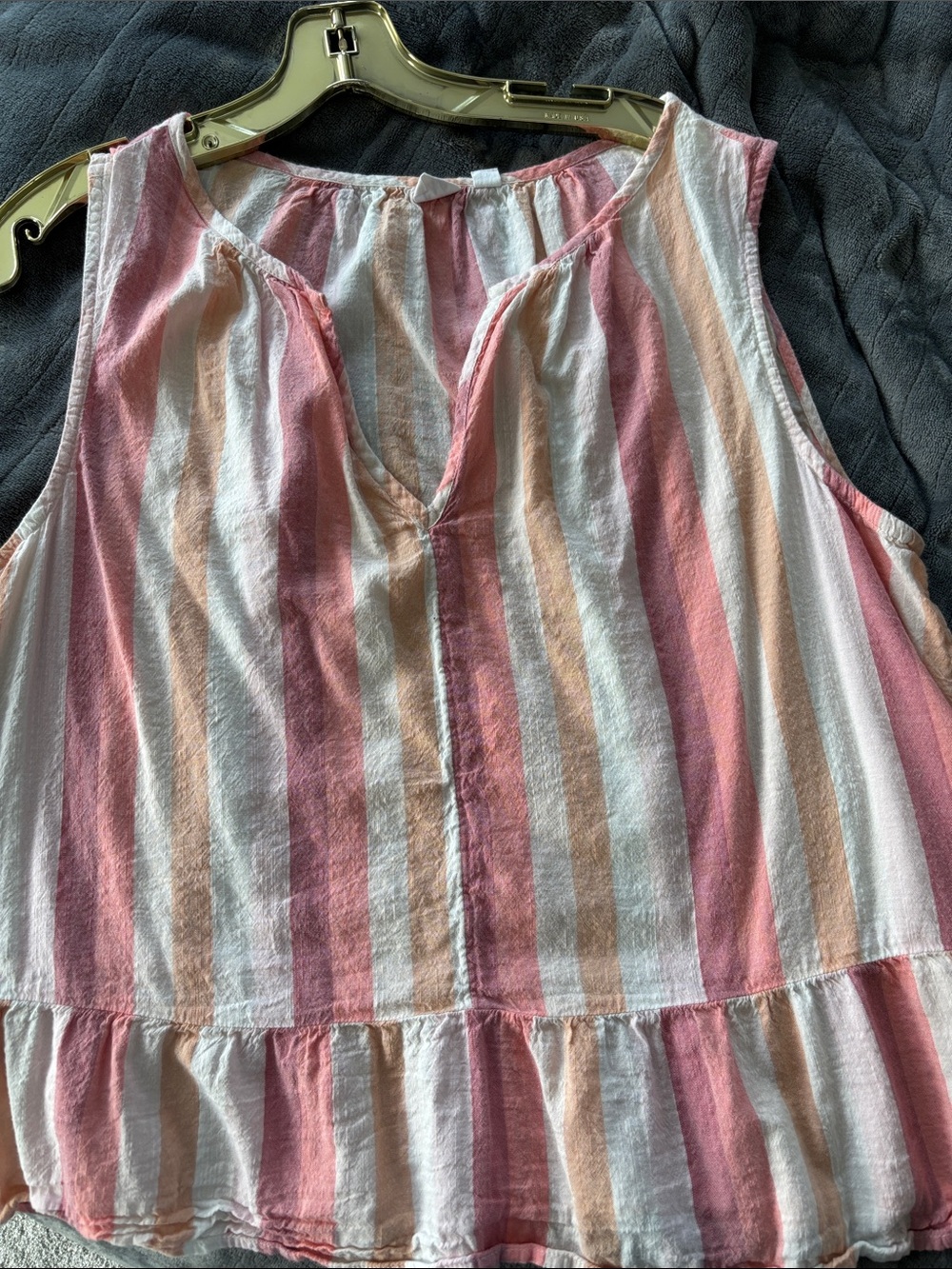 Gap woman’s' Pink & Peach Striped Sleeveless Dress